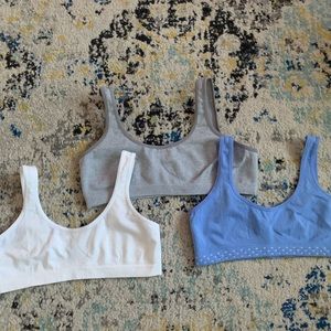 3 Girls, Hanes, bralets, size large.